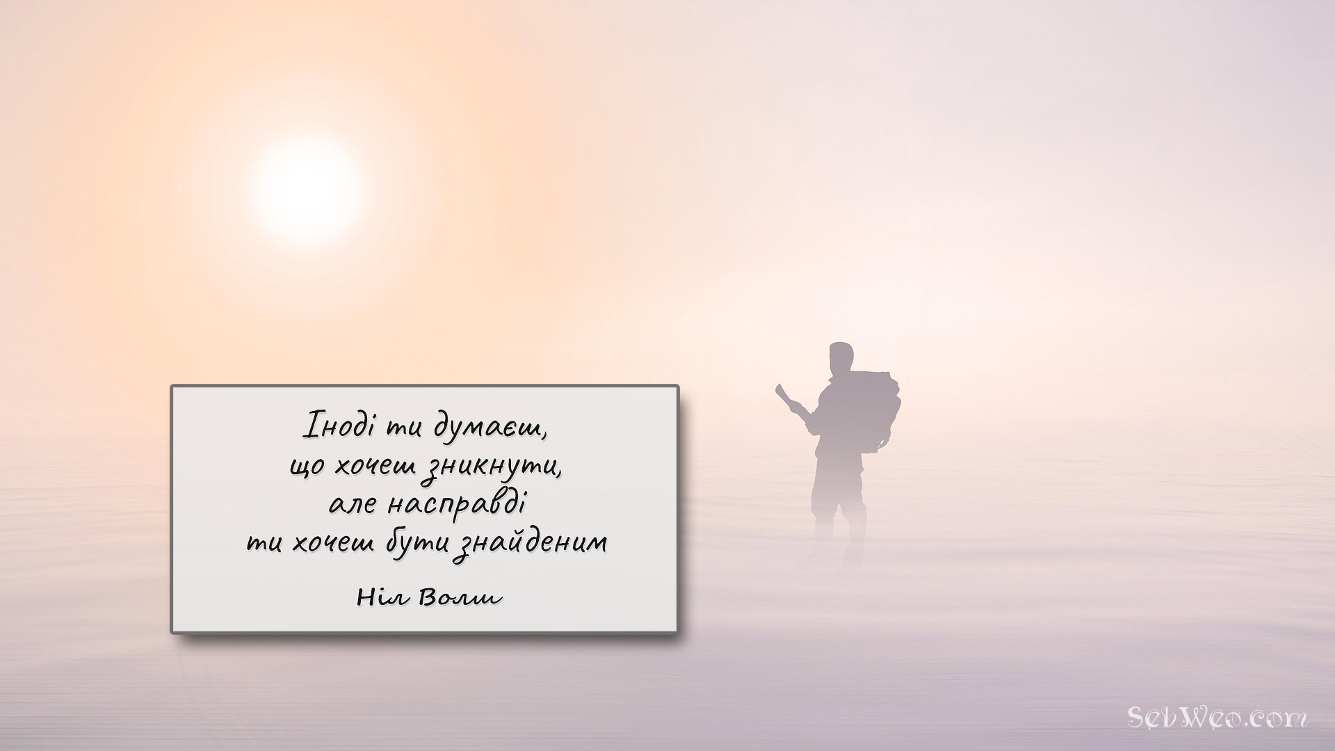 Іноді ти думаєш, що хочеш зникнути, але насправді ти хочеш бути знайденим → Ніл Волш