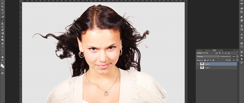 Как вырезать волосы с фона изображения в Фотошоп