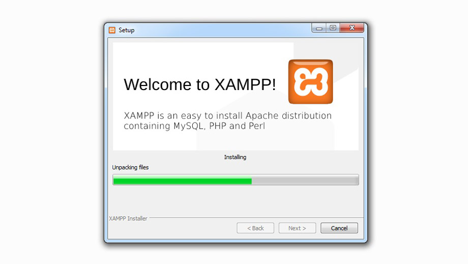 процесс установки XAMPP
